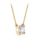 Колье из желтого золота с бриллиантом, плетение якорное