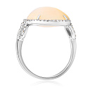 Кольцо из белого золота с бриллиантами, опалом