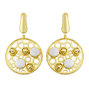 Серьги из желтого золота с агатом