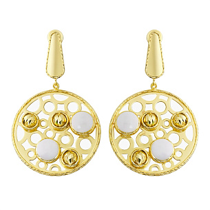 Серьги из желтого золота с агатом