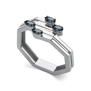 Кольцо из белого золота с сапфиром