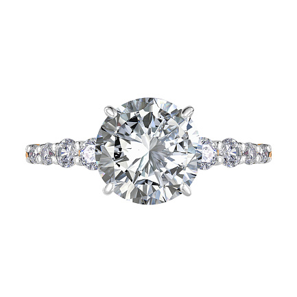 Кольцо из красного золота с фианитом