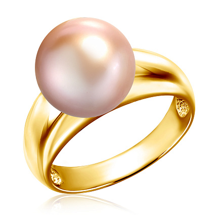 Кольцо из желтого золота с жемчугом