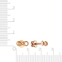 Серьги из серебра с позолотой, фианитом