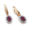 Серьги с английским замком из красного золота с бриллиантами