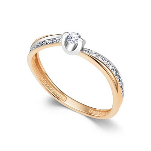 Кольцо из красного золота с бриллиантами