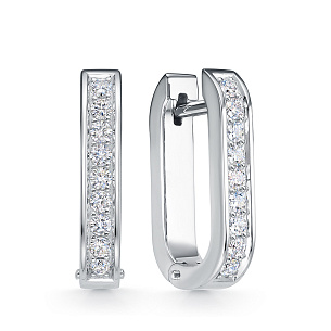 Серьги из белого золота с бриллиантом