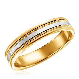 Кольцо обручальное из белого золота