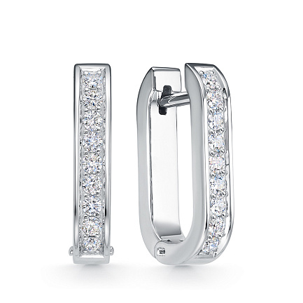 Серьги из белого золота с бриллиантами