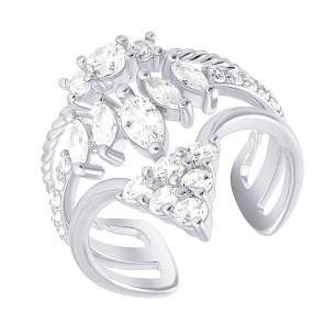 Кольцо из серебра с фианитом