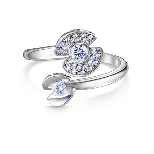 Кольцо из белого золота с бриллиантом