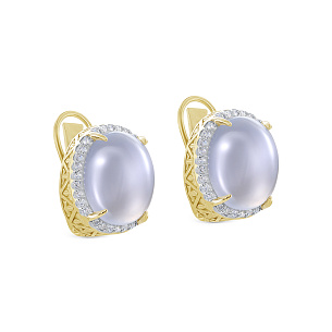 Серьги с английским замком из желтого золота