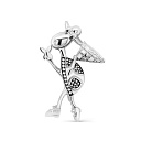 Брошь из серебра с фианитами