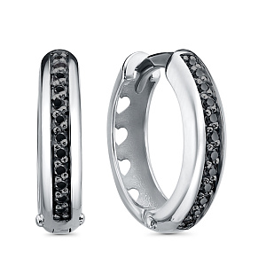 Серьги из серебра с фианитами