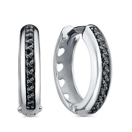 Серьги из серебра с фианитами