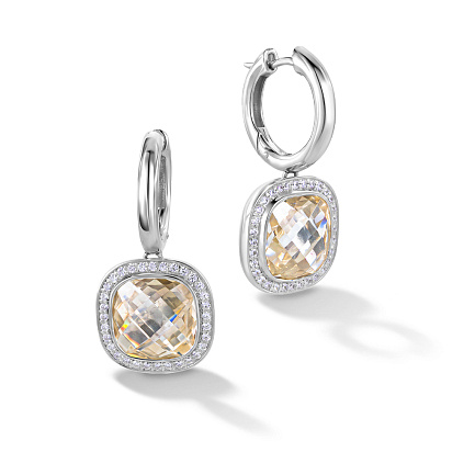 Серьги Конго из серебра с фианитом
