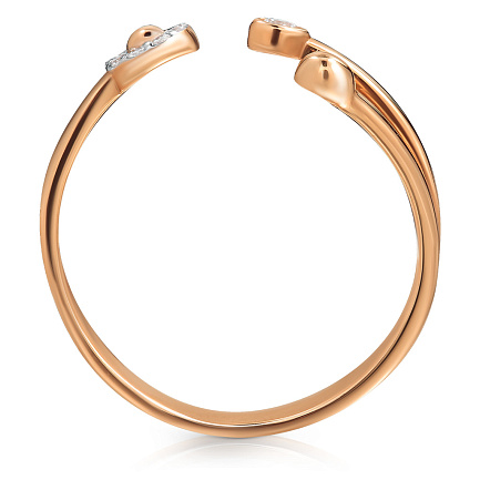 Кольцо из красного золота с фианитом