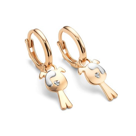 Серьги из красного золота с бриллиантами