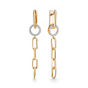 Серьги с английским замком из красного золота с бриллиантами