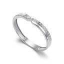 Кольцо обручальное из белого золота с бриллиантами