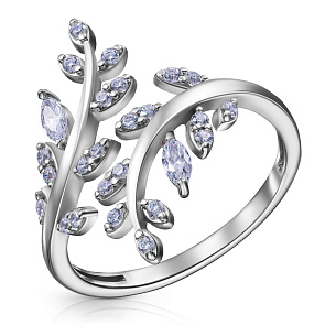 Кольцо из серебра с фианитом