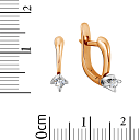Серьги с английским замком из красного золота с бриллиантами