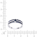 Кольцо из белого золота с бриллиантами, сапфиром