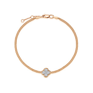 Браслет из красного золота с бриллиантом