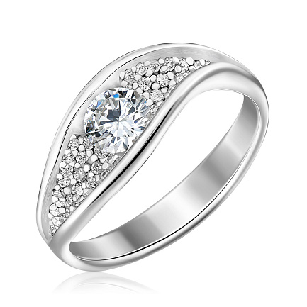 Кольцо из белого золота с бриллиантами