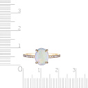 Кольцо из желтого золота с бриллиантами, опалом