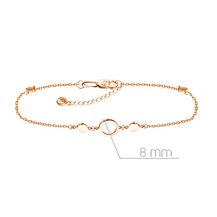 Браслет на ногу декоративный из красного золота, плетение якорное