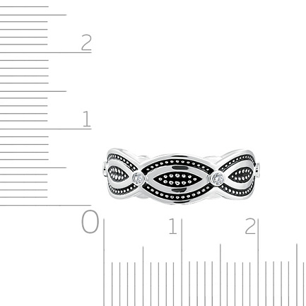 Кольцо обручальное из серебра с фианитами Сваровски