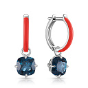 Серьги с английским замком из серебра с топазом