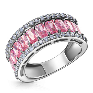 Кольцо из серебра с фианитом