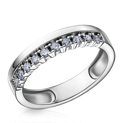 Кольцо из белого золота с бриллиантами