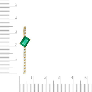 Подвеска из желтого золота с бриллиантами, изумрудом