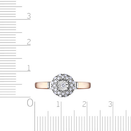 Кольцо из красного золота с бриллиантами