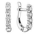 Серьги с английским замком из белого золота с бриллиантами