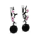 Серьги с английским замком из белого золота с бриллиантами