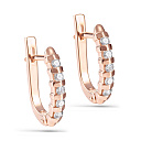 Серьги с английским замком из красного золота с бриллиантами