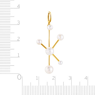 Подвеска из желтого золота с жемчугом