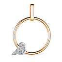 Подвеска из красного золота с бриллиантами