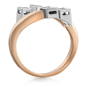 Кольцо из красного золота с бриллиантами