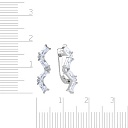 Серьги с английским замком из белого золота с фианитом