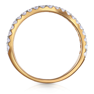 Кольцо из красного золота с фианитом