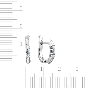 Серьги с английским замком из белого золота с бриллиантами