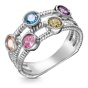 Кольцо из серебра с фианитом