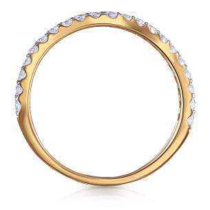 Кольцо из красного золота с фианитом