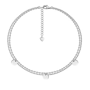 Браслет на ногу декоративный из серебра