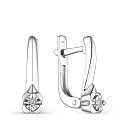 Серьги с английским замком из серебра с бриллиантами